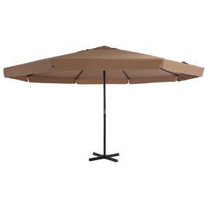 vidaXL Zunanji senčnik z aluminijastim drogom 500 cm taupe