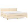 vidaXL Box spring postelja z vzmetnico krem 180x200 cm blago