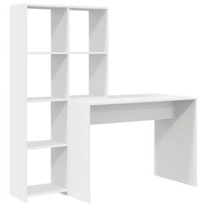 vidaXL Miza s polico Bela 138,5 x 55 x 143 cm Inženirski les