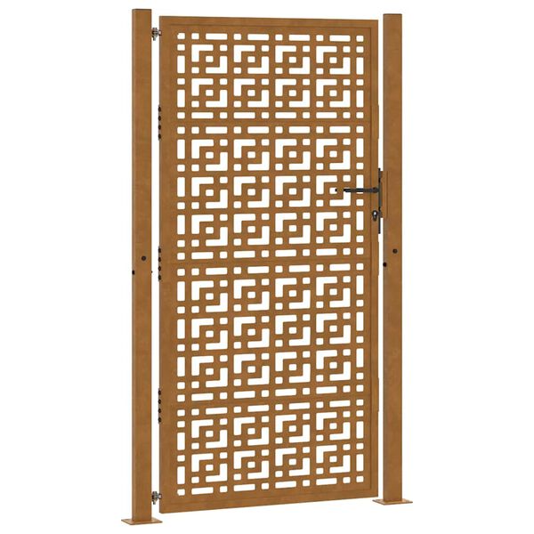 vidaXL Vrtna vrata 100x200 cm odporna jeklena križna oblika