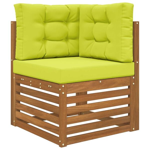 vidaXL Zunanja blazina za kavč 3 pcs Zelena Poliester