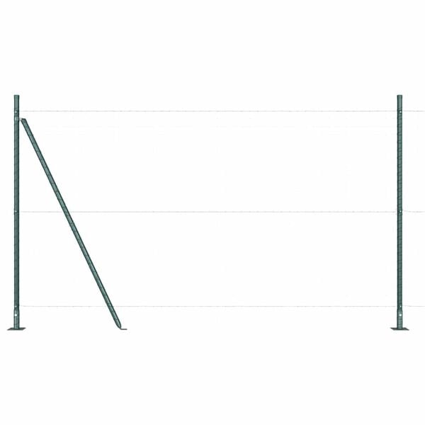 vidaXL Steber ograje. 7 pcs Zelena Jeklo