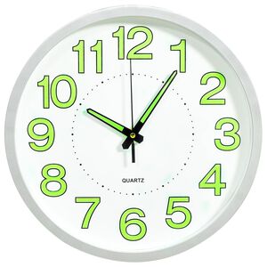 vidaXL Svetleča stenska ura bela 30 cm