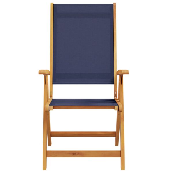 vidaXL Zložljivi vrtni stoli 2 kosa trden akacijev les in tekstil