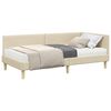 vidaXL Kotni okvir postelje z matrico 2 kos krema 100 x 200 cm blago