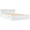 vidaXL Konstrukcija postelje 2 pcs Bela 137 x 188 cm Konstruiran les
