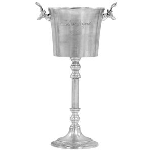 vidaXL Vrč za hlajenje &scaron;ampanjca trden aluminij 39x29x71 cm srebrn