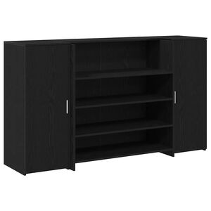 vidaXL Recepcijska miza črn hrast 180x50x103,5 cm inženirski les
