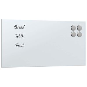 vidaXL Stenska magnetna tabla bela 40x20 cm kaljeno steklo