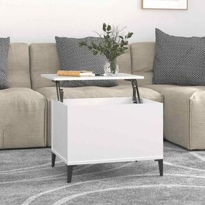 vidaXL Klubska mizica bela 60x44,5x45 cm inženirski les