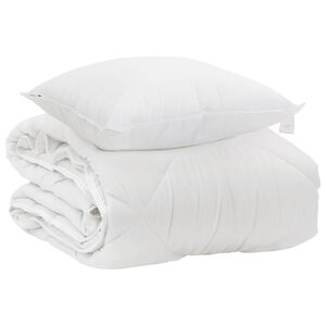vidaXL Celosezonski pokrivalo z blazino 2 pcs Bela Mikrovlakna