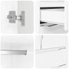 vidaXL Za omarice s predalom Visok Sijaj Bel 79,5 x 49 x 156 cm