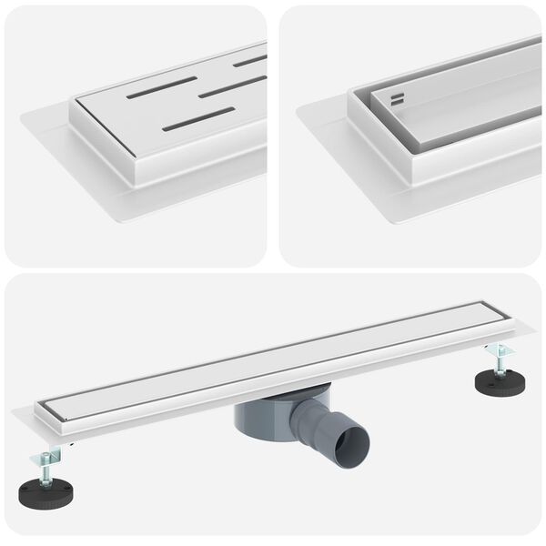 vidaXL Tu&scaron; odtok 2-v-1 z 360&deg; sifonom srebrna 60 cm