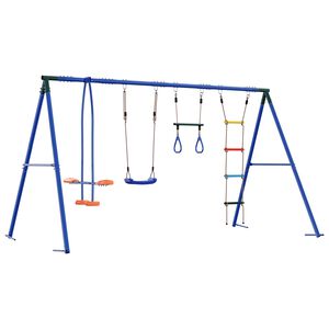 vidaXL Zunanji swing komplet večbarvno Jeklo in PE