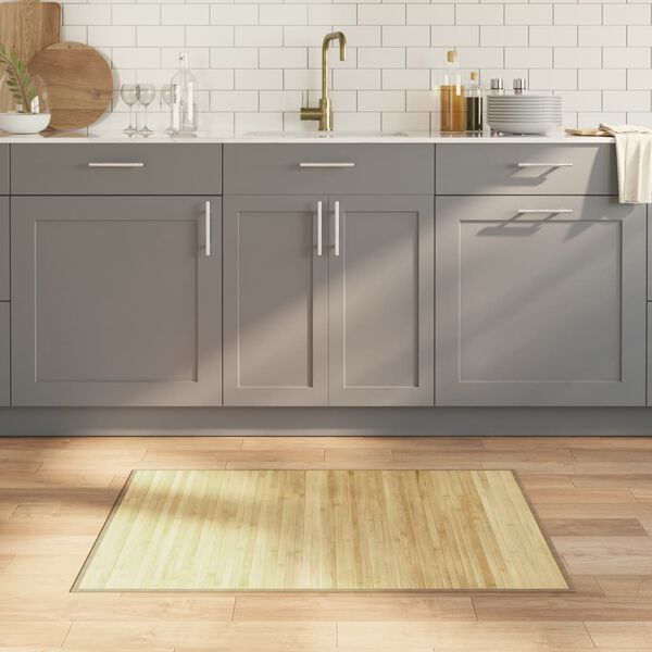 vidaXL Preproga pravokotna svetlo naravna 70x100 cm bambus