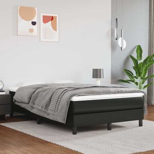 vidaXL Vzmetnica z žepkasto vzmetjo srednje trdote črna 120x200x20 cm umetno usnje
