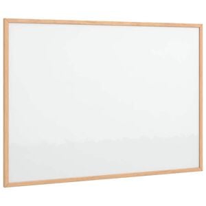 vidaXL Magnetna bela tabla z okvirjem iz masivnega borovega lesa 80 x 55 cm