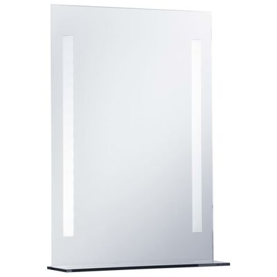 vidaXL Kopalniško LED stensko ogledalo s polico 50x70 cm