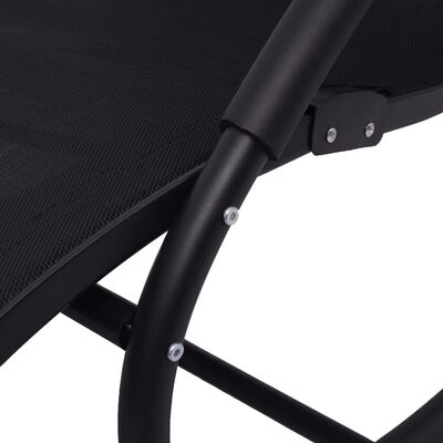vidaXL Gugalni stol črno jeklo in tekstil