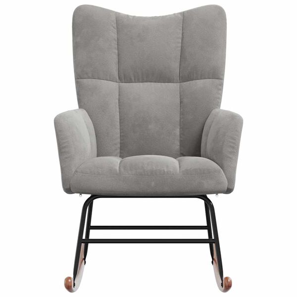 vidaXL Gugalni stol svetlo siv žamet