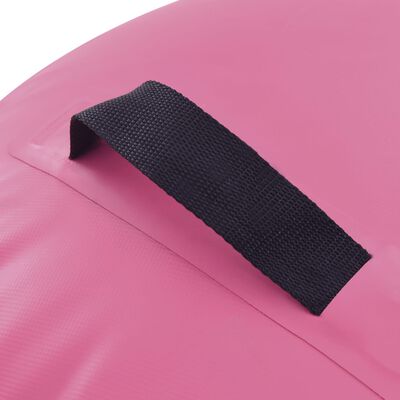 vidaXL Napihljiv gimnastični valj s tlačilko 120x90 cm PVC roza