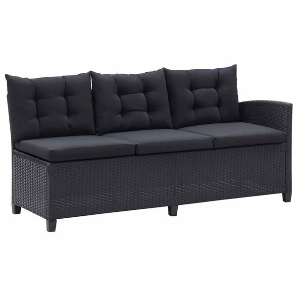 vidaXL Kompleti zunanjega pohi&scaron;tva Črna poli ratan