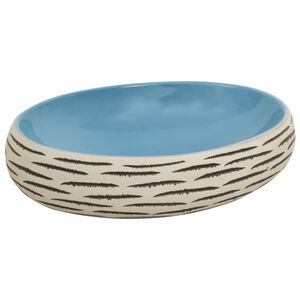 vidaXL Nadpultni umivalnik večbarven ovalni 59x40x15 cm keramika