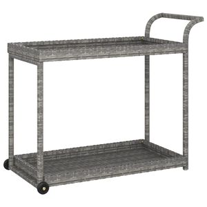 vidaXL Barski voziček siv 100x45x83 cm poli ratan