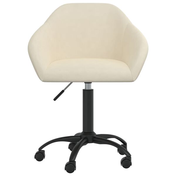 vidaXL Vrtljiv jedilni stol 2 kosa krem žamet