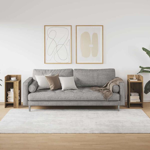 vidaXL Stranske mize s polico 2 kosa artisan hrast 25,5x27x60 cm