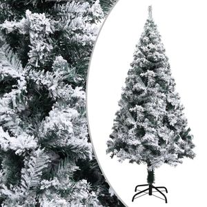 vidaXL Umetna novoletna jelka s snegom zelena 150 cm