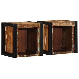 vidaXL Nočne omarice 2 kosa Multicolor Masivni les Reclaimed