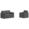 vidaXL Kavčna garnitura 2 pcs Temno siva 139 x 78 x 80 cm blago