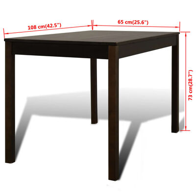 Lesena jedilna miza s 4 stoli rjave barve