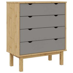 vidaXL Predalnik OTTA rjav in siv 76,5x39,5x90 cm trdna borovina