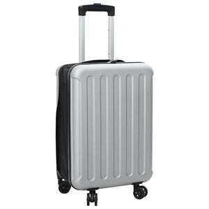 vidaXL Kovček s ključavnico srebrna 34 x 23 x 55.5 cm ABS plastika