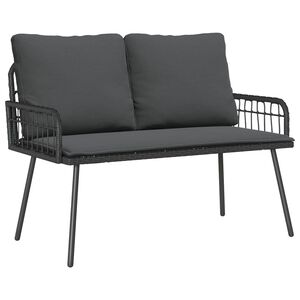 vidaXL Vrtna klop z blazino Antracit 114 x 64 x 90cm Jeklo