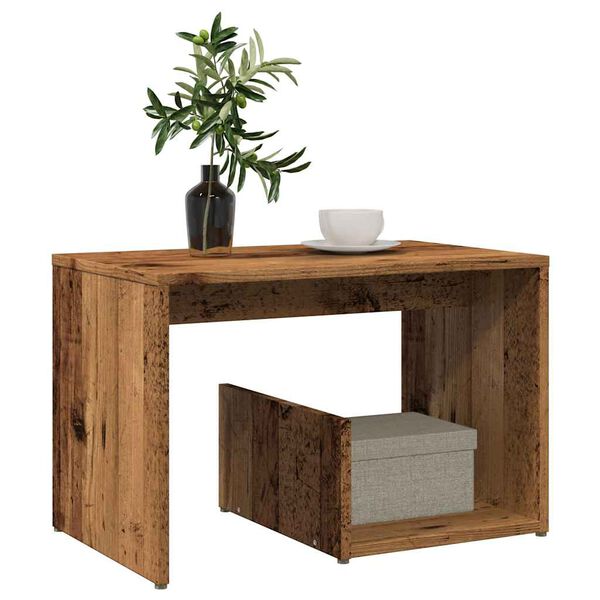 vidaXL Stranska miza Old Wood 59x36x38 cm Inženirski les