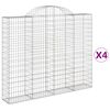 vidaXL Obokane gabion ko&scaron;are 4 kosi 200x30x160/180 cm pocinkano železo