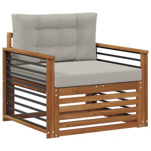 vidaXL Zunanji kavč Masivno akacijevo les in poliester