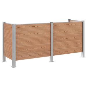 vidaXL Ograja za ko&scaron; za smeti Rjava 237 x 85 x 115 cm Aluminij in WPC