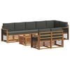vidaXL Sedežne garniture z blazino 9 pcs Naravna in antracitna
