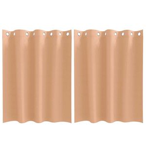 vidaXL Zavese za zatemnitev z obroči 2 pcs Svetlo rjava 140 x 140 cm