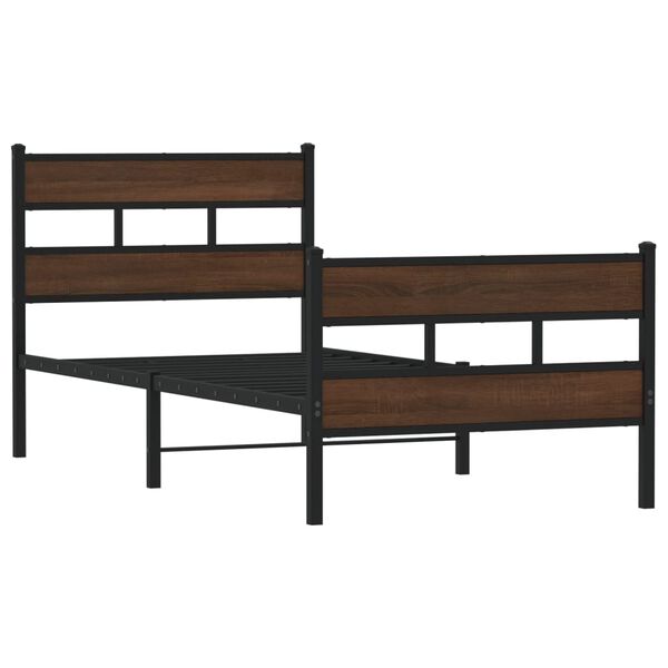 vidaXL Posteljni okvir brez vzmetnice z vzglavjem/vznožjem 75x190 cm