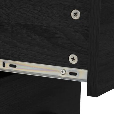 vidaXL Kopalniško pohištvo 7 kosov črne barve inženirski les