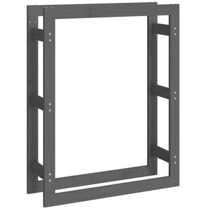 &nbsp;vidaXL Stojalo za drva sivo 80x25x100 cm trdna borovina