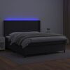 vidaXL Box spring postelja z vzmetnico LED črna 180x200cm umetno usnje