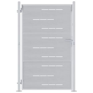 vidaXL Vrtna vrata 85 x 120 cm Nerjaveče jeklo Srebrna Zaklenljivo