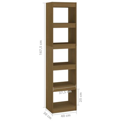 vidaXL Knjižna omara za razdelitev prostora medeno rjava 40x30x167,5cm