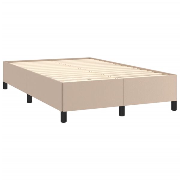 vidaXL Box spring postelja z vzmetnico kapučino 120x190cm umetno usnje